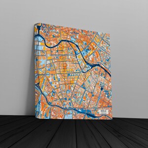 Berlin Germany Canvas Print – Colorful City Map | Unframed or Framed (Wood, Black, Gold)