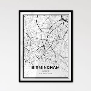 Birmingham, Engeland: stadsplattegrond in Scandinavische stijl voor modern interieur