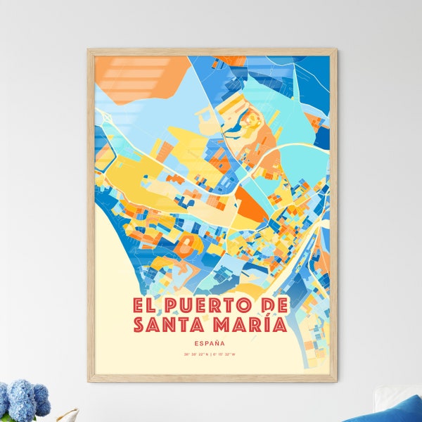 Colorido El PUERTO de SANTA MARÍA Azul Naranja Fine Art Print, El Puerto De Santa María España Beach Tones