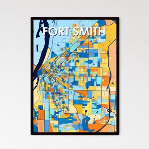 lebendige Fort Smith Arkansas Kunst Karte Poster - individuelle Wanddekoration, einzigartiges Geschenk für Home Design | Besondere Anlässe!