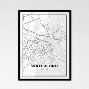 Waterford Irland - Stadtplan im skandinavischen Stil für das moderne Wohndekor