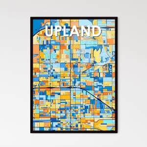 Carte artistique des hautes terres de la Californie – Décoration murale vibrante | Cadeau personnalisable pour une décoration d'intérieur unique