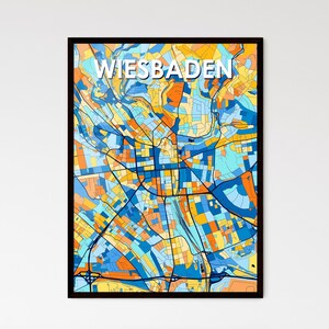 Wiesenbaden Kunstkarte Poster - Personalisierbares, lebendiges Wanddekor für eine einzigartige Ästhetik | Persönliche Geschenkideen - Jetzt Kaufen!