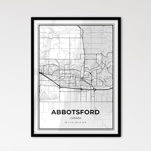 Abbotsford, Canadá: Mapa de la ciudad de estilo escandinavo para una decoración moderna del hogar