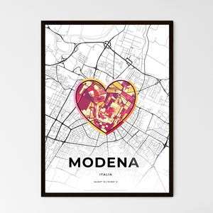 MODENA ITALIA – Dove tutto ha avuto inizio mappa - Scegli uno dei tre stili - Stampa poster personalizzabile, regalo personalizzato