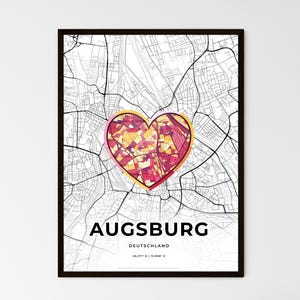 Carte vintage d'AUGSBOURG, Allemagne - Choisissez l'un des trois styles proposés - Poster personnalisable, cadeau personnalisé