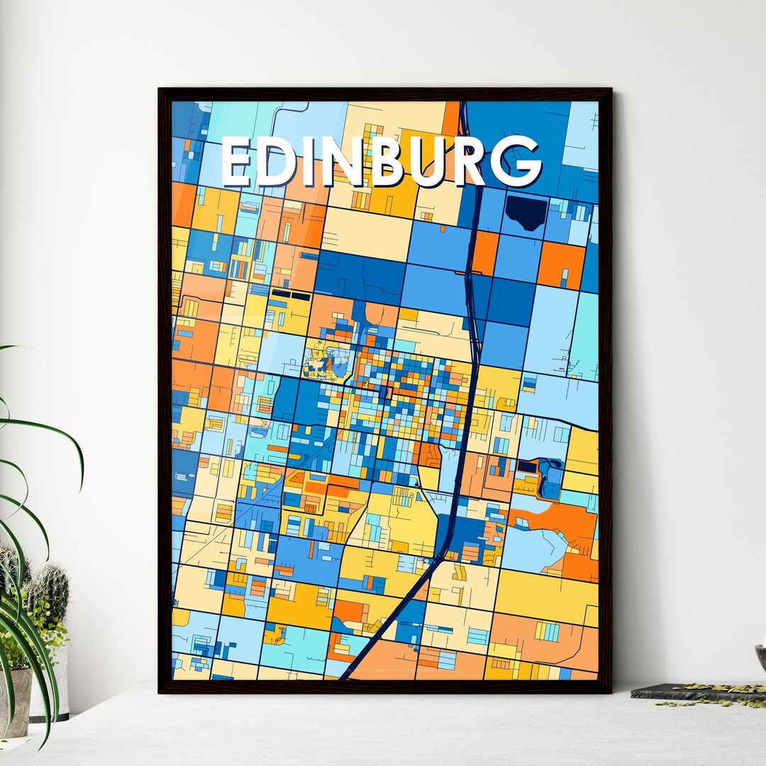 Vibrant Art Map of Edinburg Texas - Il 1080xN.6271392030 1l78