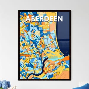 Aberdeen Schottland Karte Poster - Einzigartige Karte | Perfektes personalisiertes Geschenk für jeden Raum
