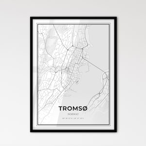 Tromsø Norwegen - Stadtplan im skandinavischen Stil für das moderne Wohndekor