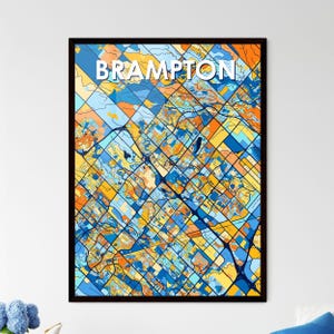 Brampton Map Kunstdruck - Einzigartiges Wandbild | Geschenkidee für Zuhause, im Büro oder für besondere Anlässe