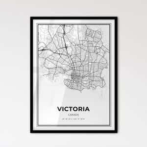 Victoria, Canadá: Mapa de la ciudad de estilo escandinavo para una decoración moderna del hogar