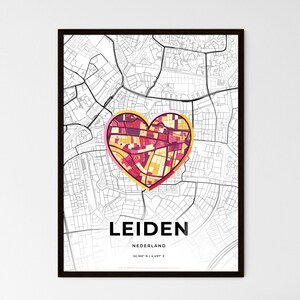 LEIDEN PAYS-BAS - Carte du lieu où tout a commencé - Choisissez l'un des trois styles proposés - Poster personnalisable, cadeau personnalisé