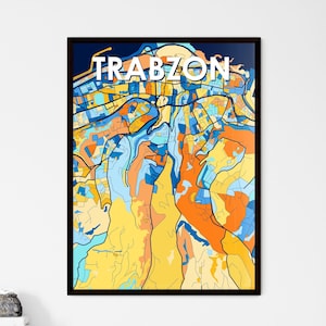 Trabzon Turquie Art Map - Impression de décoration murale vibrante pour des maisons uniques | Des cadeaux bien pensés, parfaits pour toutes les occasions !