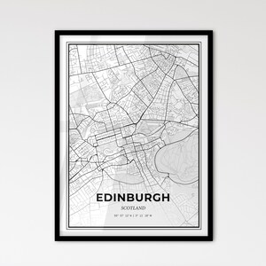 Édimbourg Écosse - Plan de la ville de style scandinave pour une décoration intérieure moderne