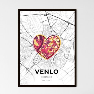 Venlo Karte - Wählen Sie einen von drei Stilen - Personalisierbarer Posterdruck, personalisiertes Geschenk