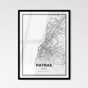 Patras, Grèce - Plan de la ville de style scandinave pour une décoration intérieure moderne