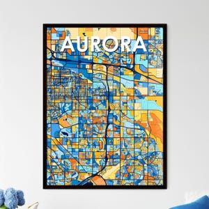 Póster del mapa artístico de Aurora, Colorado: decoración de pared única para el hogar, ¡regalo perfecto para cualquier ocasión!