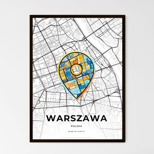 Mapa de Varsovia, Polonia: elija uno de los tres estilos: póster personalizable, regalo personalizado
