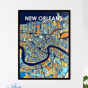New Orleans Kunstkarte Poster - lebendige bunte Wanddekoration | Einzigartiges Geschenk für Home Dekor Liebhaber!