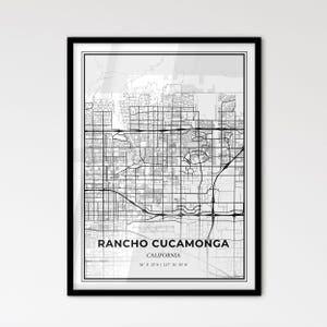 Rancho Cucamonga Kalifornien - Stadtplan im skandinavischen Stil für modernes Wohndekor