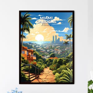 Miami Gardens, Florida, una vista della città da una collina – Collezione Travel Skylines / Personalizzabile