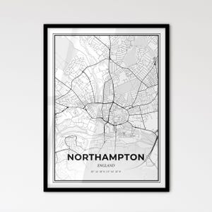 Northampton, Engeland: stadsplattegrond in Scandinavische stijl voor modern interieur