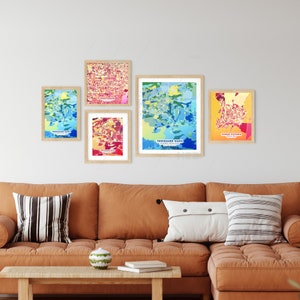 TAUSEND EICHEN KALIFORNIEN Hot Red und Cool Blue Map Poster | Etsy