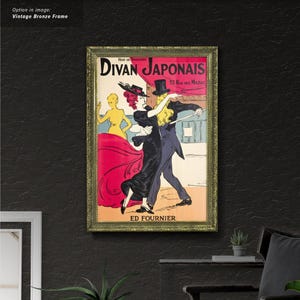 Divan Japonais - Vintage French Cabaret Poster, inspirowany reklamą vintage. Dostępne plakaty w ramie i na płótnie.