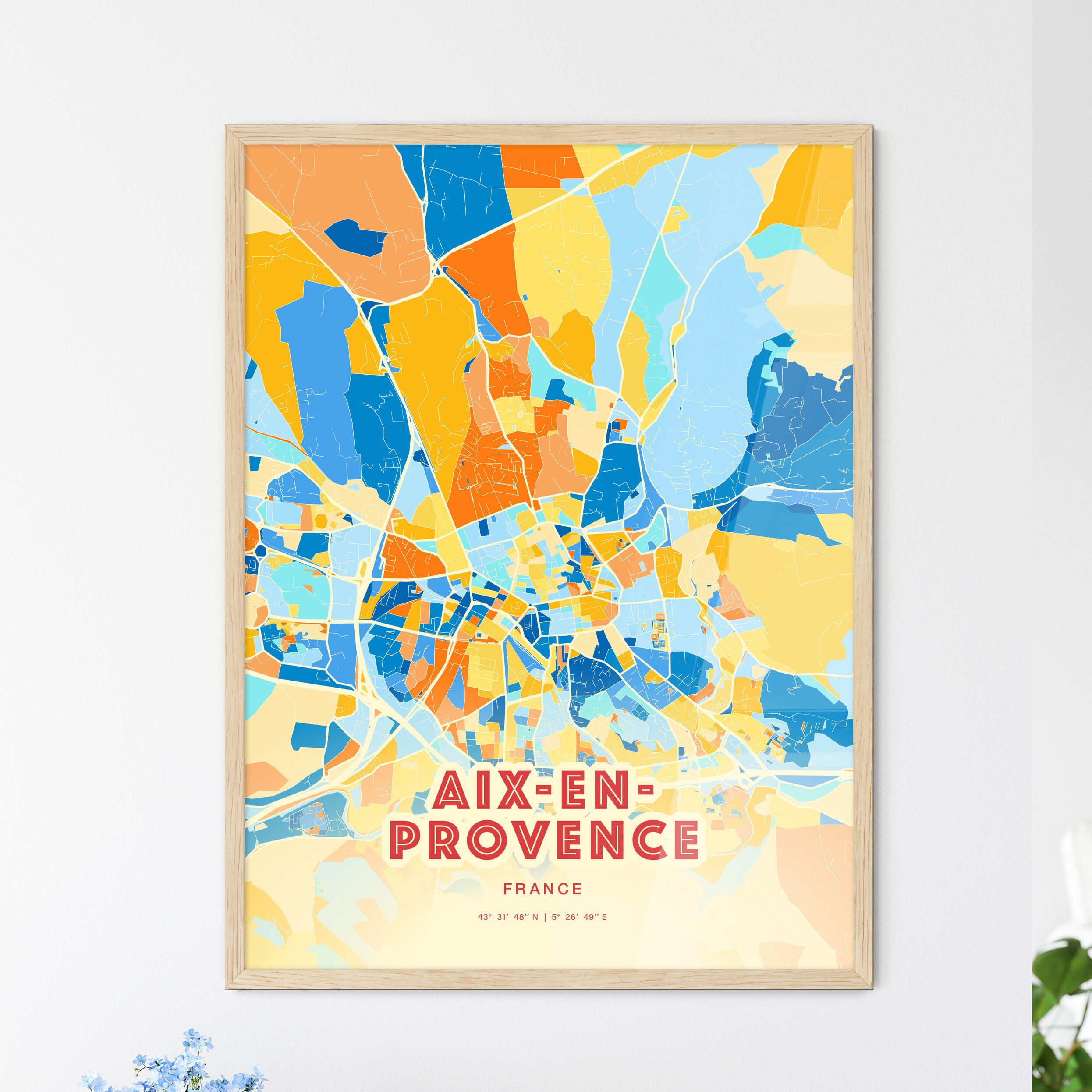 Colorful Aix-en-provence FRANCE Blue Orange Fine Art Print pic