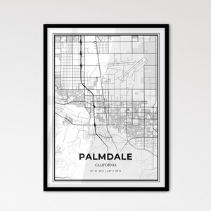 Palmdale California - Plan de la ville de style scandinave pour une décoration intérieure moderne