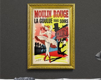 Pôster de dança do cabaré de Paris: arte de parede vintage do Moulin Rouge