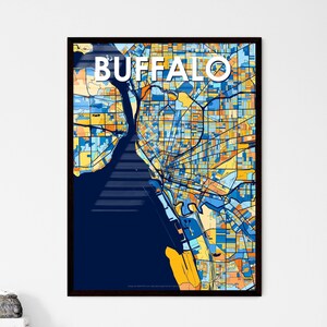 Buffalo NY lebhafte Kunst Map - einzigartiges Wand-Dekor | Personalisierbares Geschenk für Home Interior Design | Liebhaber!