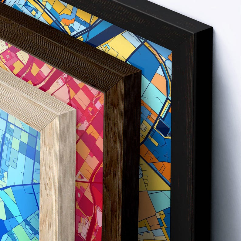 Customizable Tampa Florida Art Map Poster Vibrant Wall Decor, Unique