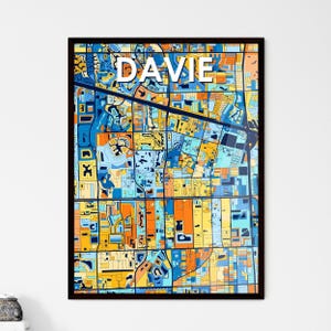 DAVIE FLORIDA-kunstkaartposter – Levendige woondecoratie | Uniek cadeau voor elke gelegenheid: perfecte personaliseerbare muurkunst!