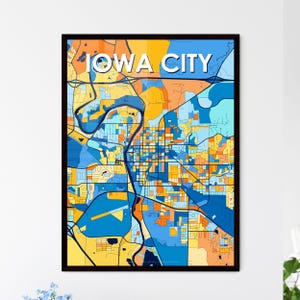 Iowa City Art Map Poster - Einzigartiges Wanddekor Geschenk für Zuhause, personalisierbar und perfekt für jeden Raum!