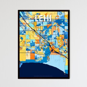 LEHI UTAH-kunstkaartposter - Levendige, unieke muurdecoratie voor persoonlijke cadeaus | Stijlvol interieurontwerp voor thuis