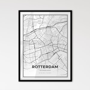 Rotterdam Pays-Bas - Plan de la ville de style scandinave pour une décoration intérieure moderne