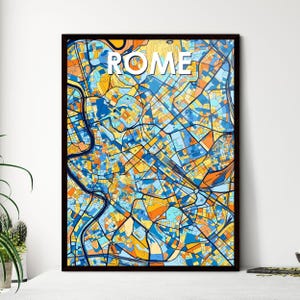 Mappa artistica di Roma, Italia: decorazione murale unica per la casa, regalo personalizzabile perfetto per ogni occasione!