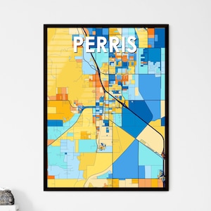 Impression d'art carte Perris California - décoration murale unique pour la maison, cadeau personnalisable parfait pour toute occasion !