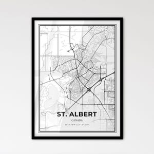 St. Albert Canada - Stadtplan im skandinavischen Stil für das moderne Wohndekor