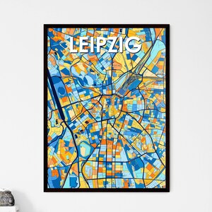 Póster del mapa artístico de Leipzig: colores vibrantes para una decoración del hogar única / ¡Regalos significativos para cualquier ocasión!