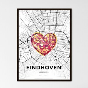 EINDHOVEN NIEDERLANDE - Landkarte, wo alles begann - Wählen Sie einen von drei Stilen - Personalisierbarer Posterdruck, personalisiertes Geschenk