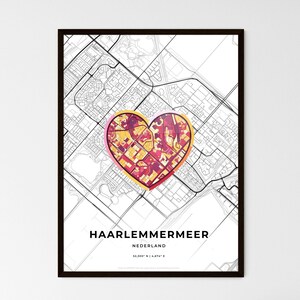 HAARLEMMERMEER PAYS-BAS - Carte du lieu où tout a commencé - Choisissez l'un des trois styles proposés - Poster personnalisable, cadeau personnalisé