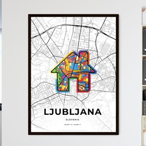 a poster of a house with a map of lubiana
