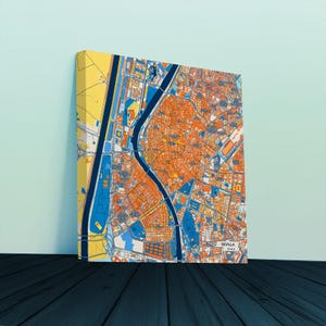 Sevilla Spain Canvas Print – Colorful City Map | Unframed or Framed (Wood, Black, Gold)