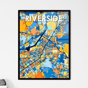 Riverside Kalifornien Kunst Karte Poster - lebendige, einzigartige Wanddekoration | Perfektes personalisiertes Geschenk für jeden Raum!