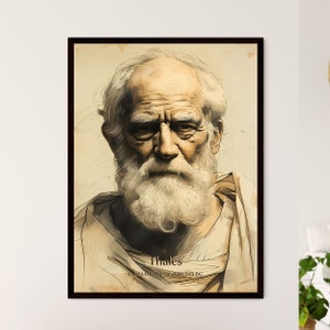 Tales, c. 624-623 a. C. - c. 546-545 a. C., Póster de un hombre con barba - Personajes que hicieron historia / Personalizable