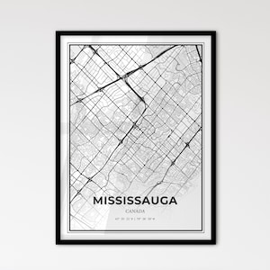 Mississauga Canada - Stadtplan im skandinavischen Stil für das moderne Wohndekor