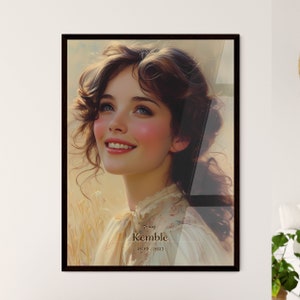 Fanny, Kemble, 1809 - 1893, Poster Frau lächelnd mit lockigem Haar - Menschen, die Geschichte machten | Personalisierbar