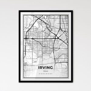 Irving Texas - Stadtplan im skandinavischen Stil für das moderne Wohndekor